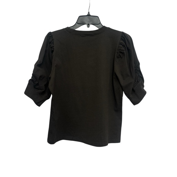 Frame Frankie Tee In Americano Brown Size Medium Puff Sleeve Cotton LWTS1816 - Picture 3 of 8